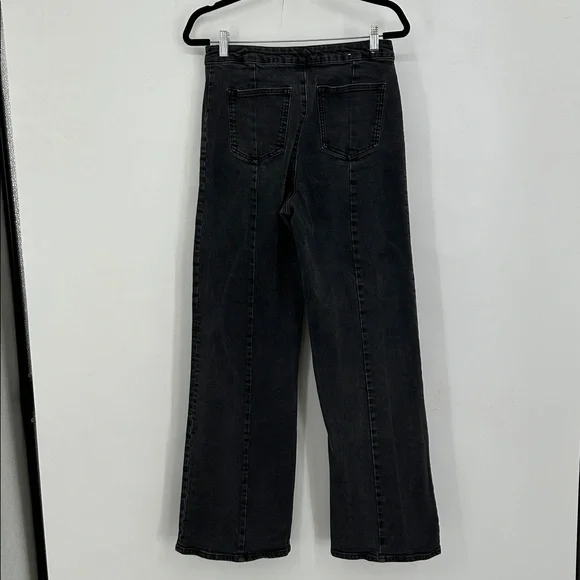 Boden Black Sailor Wide Leg Jeans Size 10 LONG - Picture 7 of 9